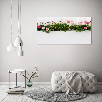 Canvas foto Roze madeliefjes