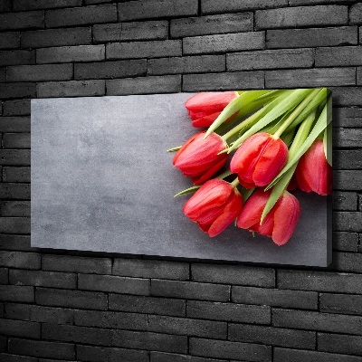 Schilderij op canvas Rode tulpen