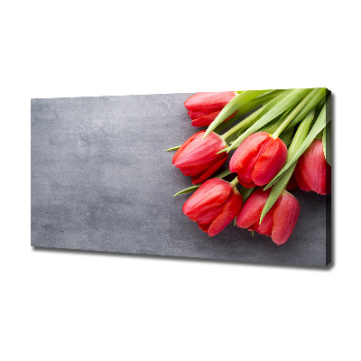 Schilderij op canvas Rode tulpen