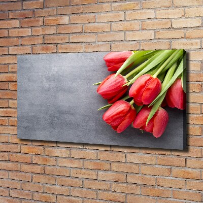 Schilderij op canvas Rode tulpen