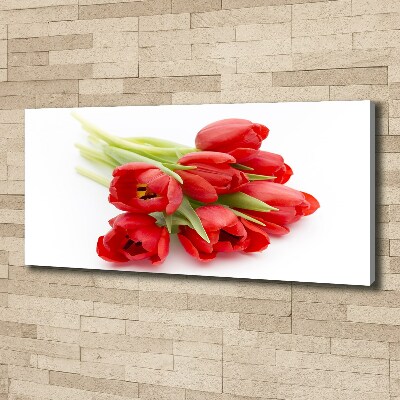 Foto canvas Rode tulpen