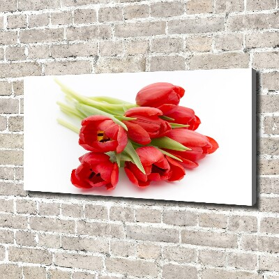 Foto canvas Rode tulpen