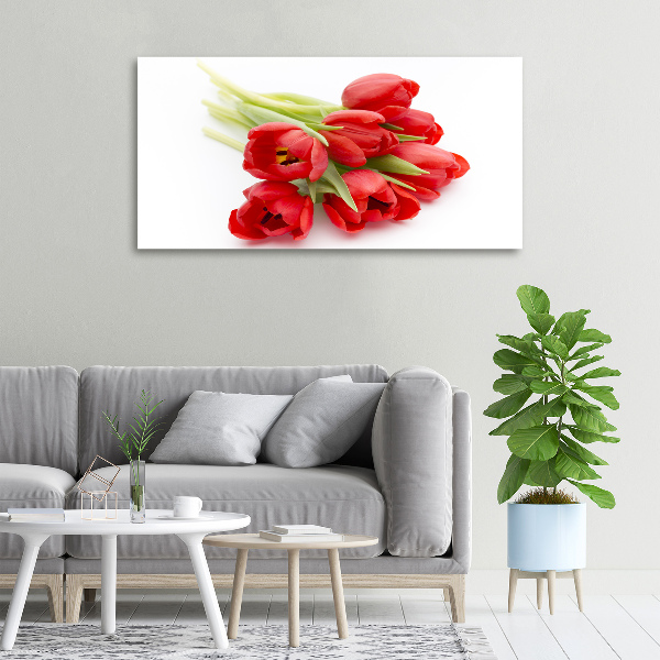 Foto canvas Rode tulpen