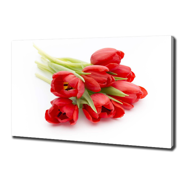 Foto canvas Rode tulpen