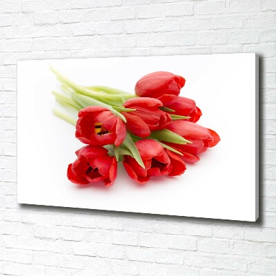 Foto canvas Rode tulpen