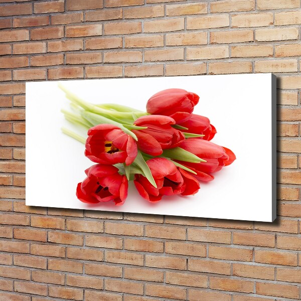Foto canvas Rode tulpen