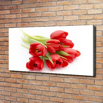 Foto canvas Rode tulpen