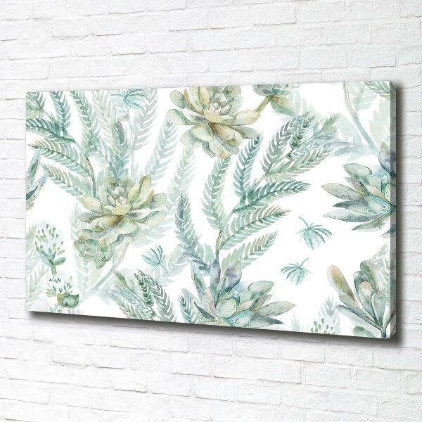 Canvas foto Bloemen en bladeren