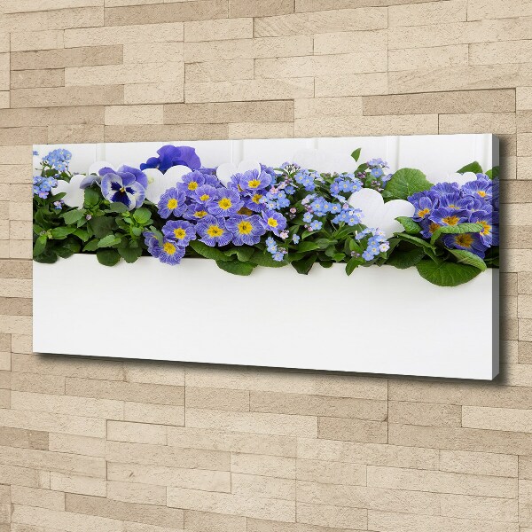 Schilderij op canvas Blauwe bloemen