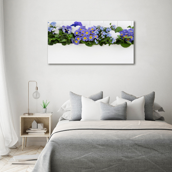 Schilderij op canvas Blauwe bloemen