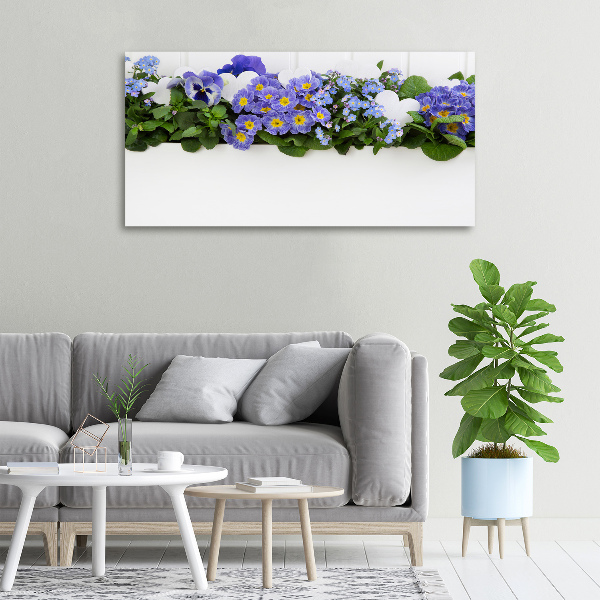 Schilderij op canvas Blauwe bloemen