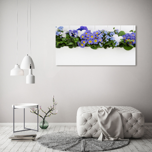 Schilderij op canvas Blauwe bloemen