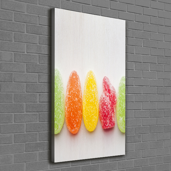 Verticaal canvasschilderij Kleurrijke jellybeans