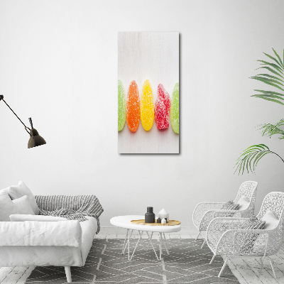 Verticaal canvasschilderij Kleurrijke jellybeans