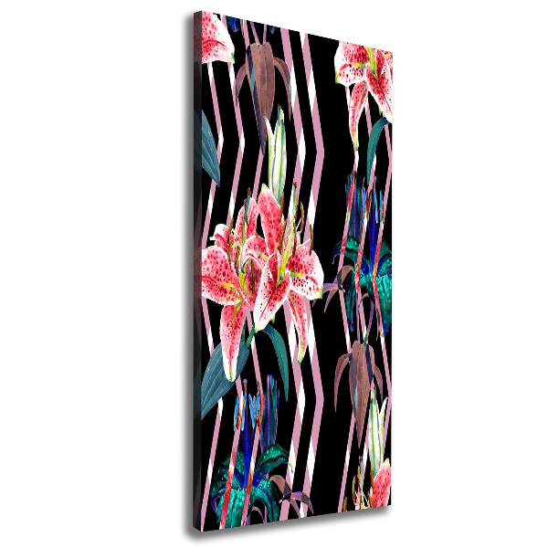 Verticale foto op canvas Lelies achtergrond