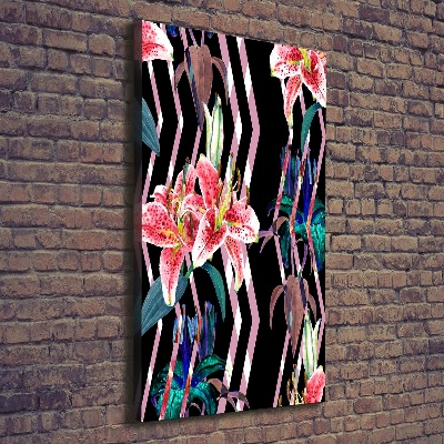 Verticale foto op canvas Lelies achtergrond