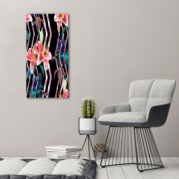 Verticale foto op canvas Lelies achtergrond