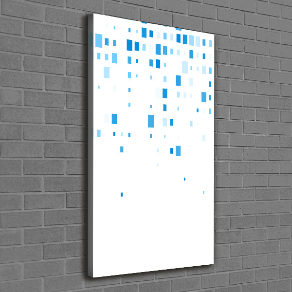 Verticaal schilderij op canvas Blauwe vierkanten