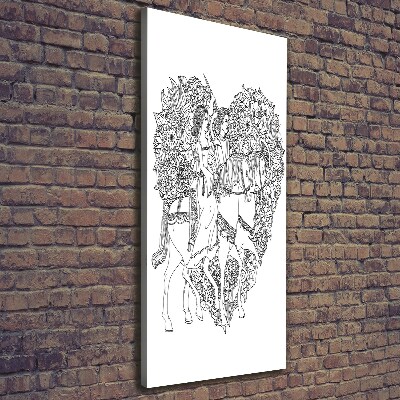 Verticale canvasfoto vrouw en man