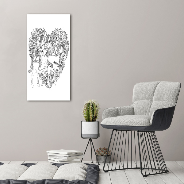 Verticale canvasfoto vrouw en man