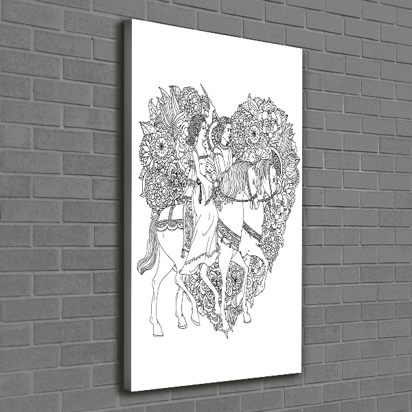 Verticale canvasfoto vrouw en man