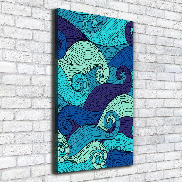 Verticaal canvasschilderij Abstracte golven