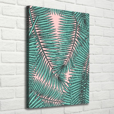 Verticaal canvasschilderij Palmbladeren