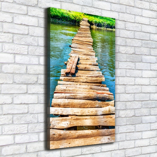 Verticale canvasfoto Houten brug