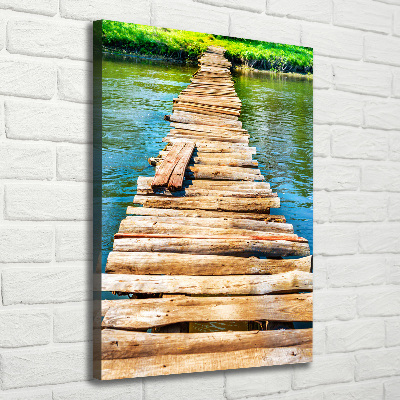 Verticale canvasfoto Houten brug
