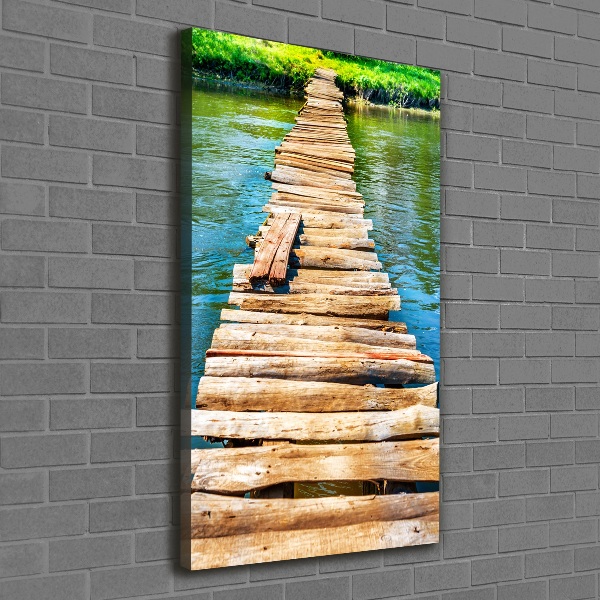Verticale canvasfoto Houten brug