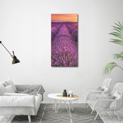 Verticaal schilderij op canvas Lavendelveld