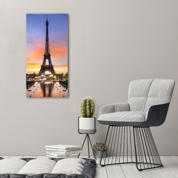 Verticale foto op canvas Eiffeltoren Parijs