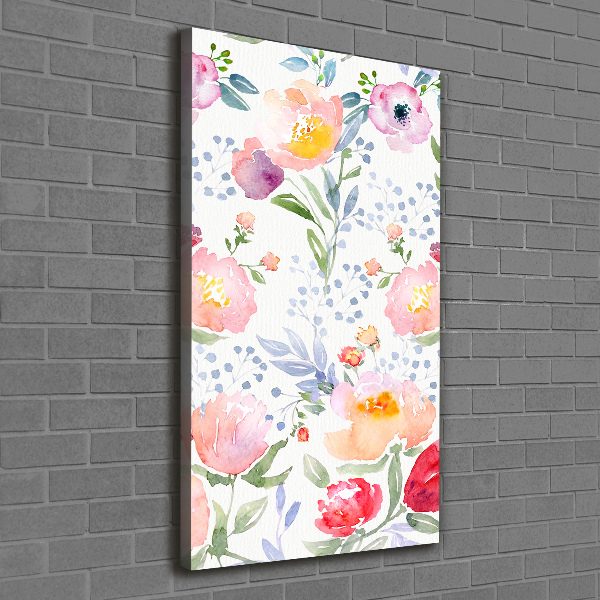 Verticaal canvasschilderij Klaprozen