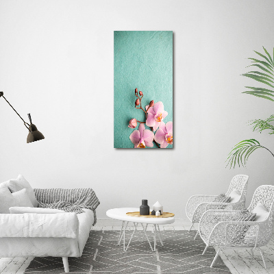 Verticale canvasfoto Roze orchidee