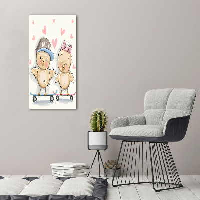 Verticale canvasfoto Skateboardkippen