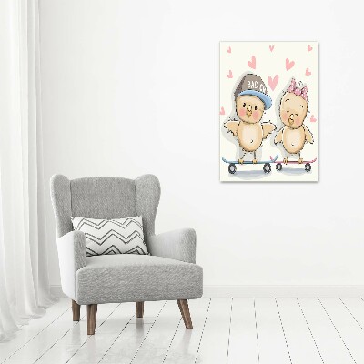 Verticale canvasfoto Skateboardkippen