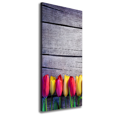 Verticale canvasfoto Kleurrijke tulpen