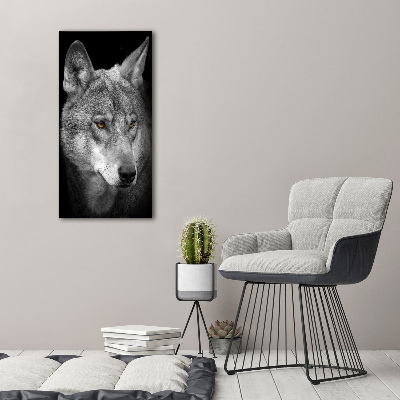 Verticaal canvasschilderij Portret van een wolf