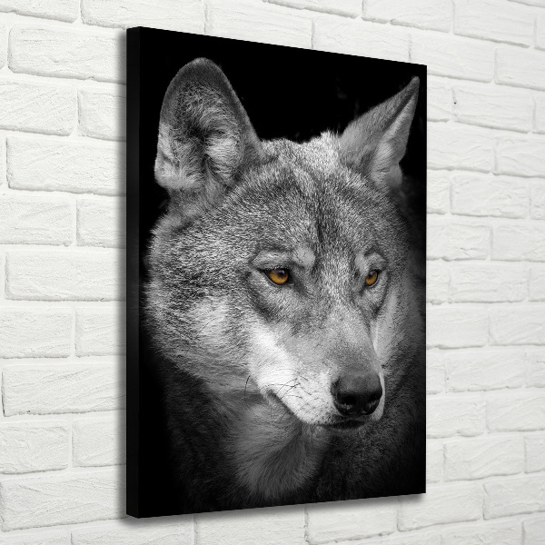Verticaal canvasschilderij Portret van een wolf