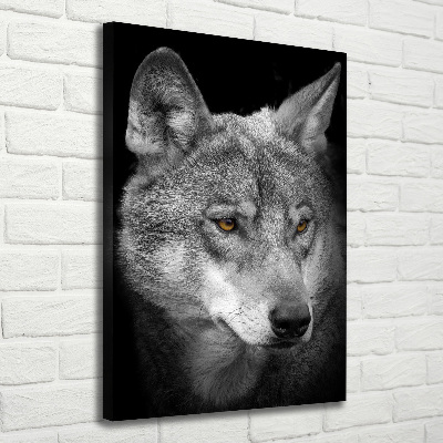 Verticaal canvasschilderij Portret van een wolf