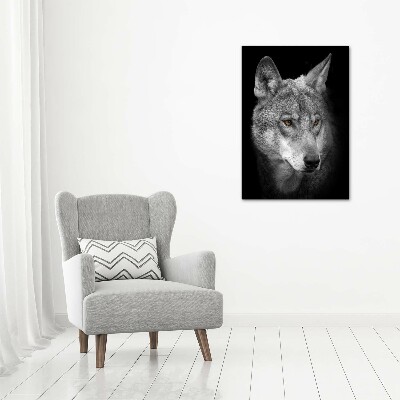 Verticaal canvasschilderij Portret van een wolf