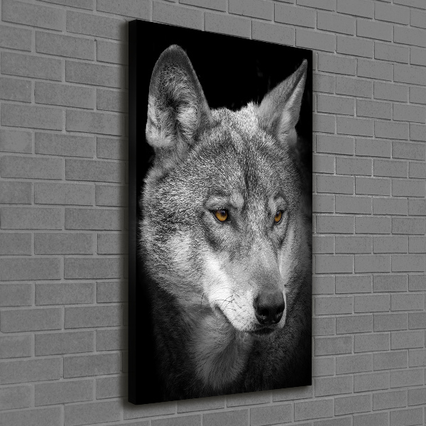 Verticaal canvasschilderij Portret van een wolf
