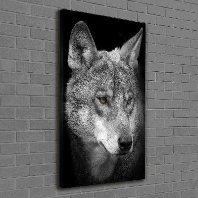 Verticaal canvasschilderij Portret van een wolf