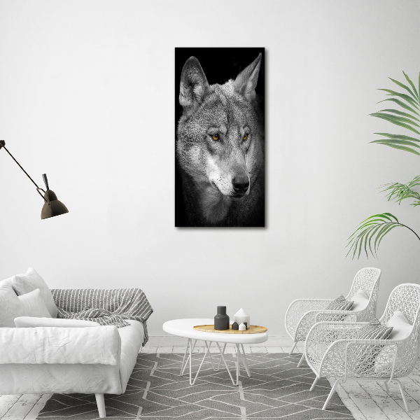 Verticaal canvasschilderij Portret van een wolf