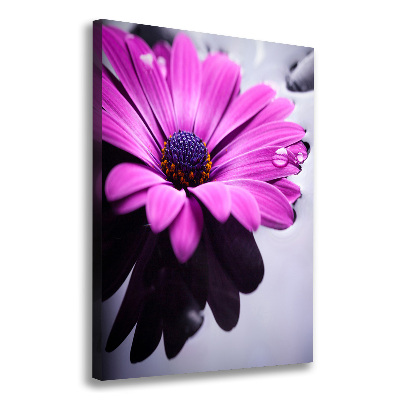 Verticaal canvasschilderij Roze gerbera