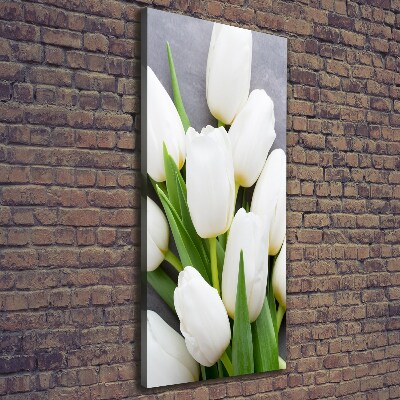 Verticale canvasfoto Witte tulpen