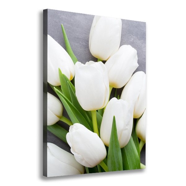 Verticale canvasfoto Witte tulpen