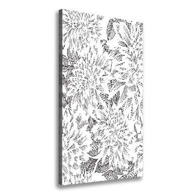 Verticaal canvasschilderij Pioenrozen