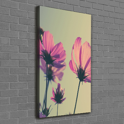 Verticale canvasfoto Roze bloemen