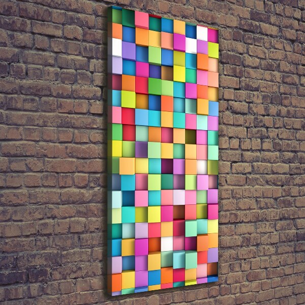 Verticaal canvasschilderij Abstracte vierkanten